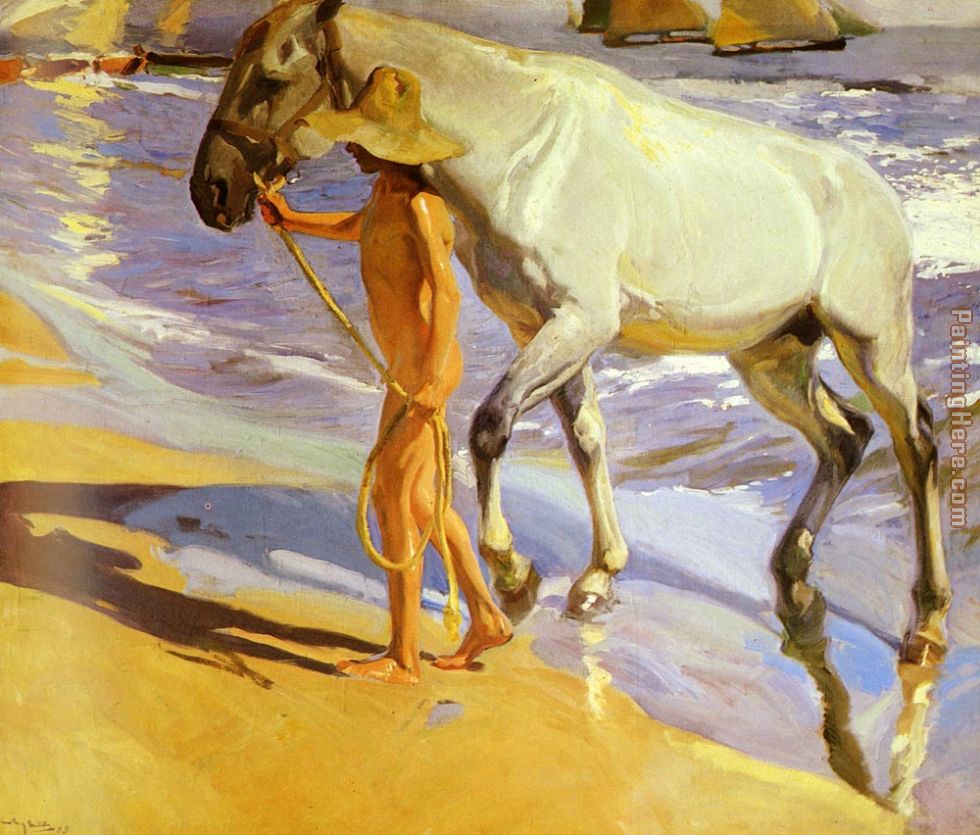 El bano del caballo [The Horse's Bath] painting - Joaquin Sorolla y Bastida El bano del caballo [The Horse's Bath] art painting